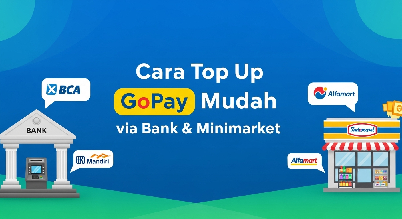 Cara Top Up GoPay Mudah via Bank & Minimarket